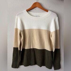 J. Crew Extra Soft Wool Blend Colorblock Crewneck Sweater Women’s Medium